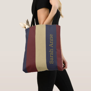 Bolso De Tela Americana Vintage Rojo Blanco Azul Personalizado