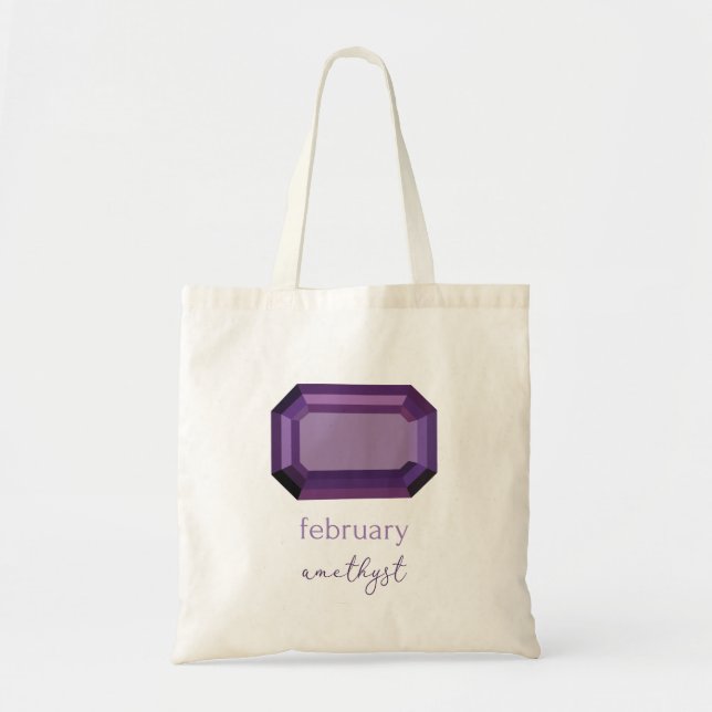 Bolso De Tela Amethyst Birthstone de Febrero (Frente)