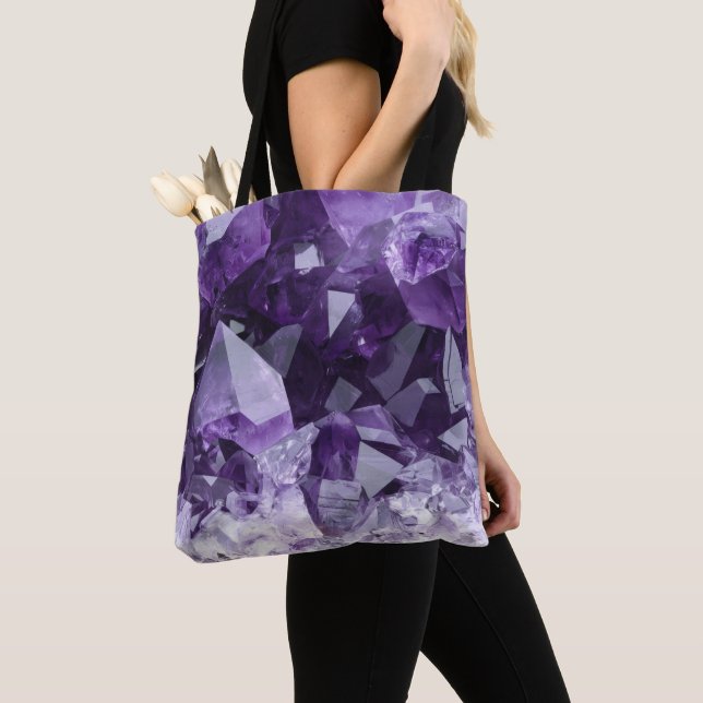 Bolso De Tela Amethyst Healing Crystal Cluster (Detalle)
