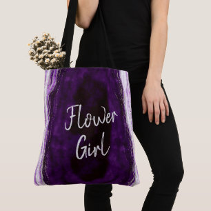Bolso De Tela Amethyst Purple & Silver Geode Aglower Girl