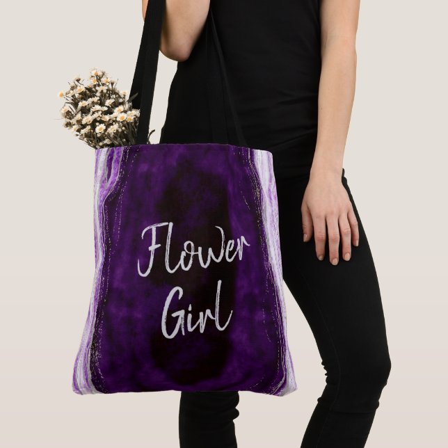 Bolso De Tela Amethyst Purple & Silver Geode Aglower Girl (Detalle)