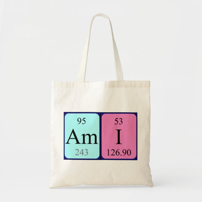 Bolso De Tela Ami nombre de tabla periódica tote bag (Frente)