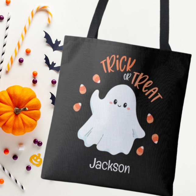 Bolso De Tela Amigable truco de Fantasma Halloween o trata la bo (Subido por el creador)
