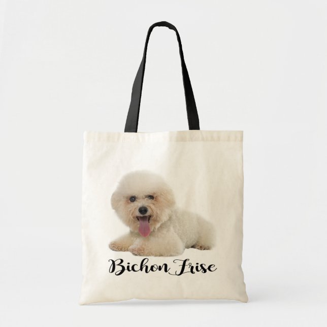 Bolso De Tela Amigo blanco cachorro Perro amor negro (Frente)