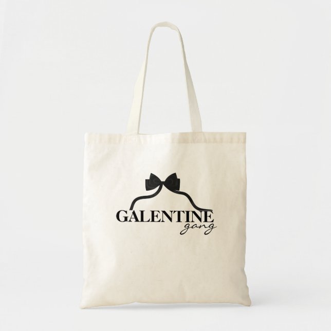 Bolso De Tela Amigo de la banda Galentine Valentine Black Bow (Frente)