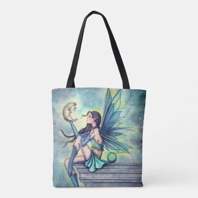 Bolso De Tela Amigo de la luna: Fantasía de arte de Molly Harris (Reverso)