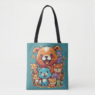 Bolso De Tela Amigos Animales Juguetones – Camiseta Infantil Col