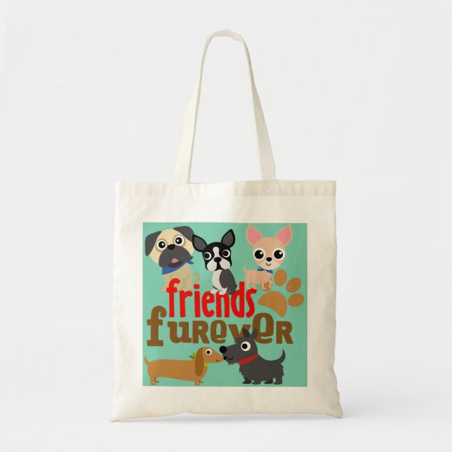 Bolso De Tela Amigos Cachorros de perros de Furever (Frente)