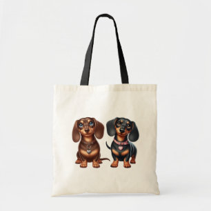 Bolso De Tela Amigos de Cute Dachshund