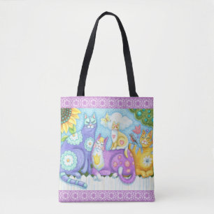 BOLSO DE TELA AMIGOS DE LA COLINA DE LA HAMBRUNA GATO TOTE BAG P