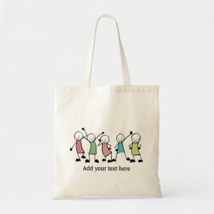 Bolso De Tela Amigos de Palitos Felices Personalizados