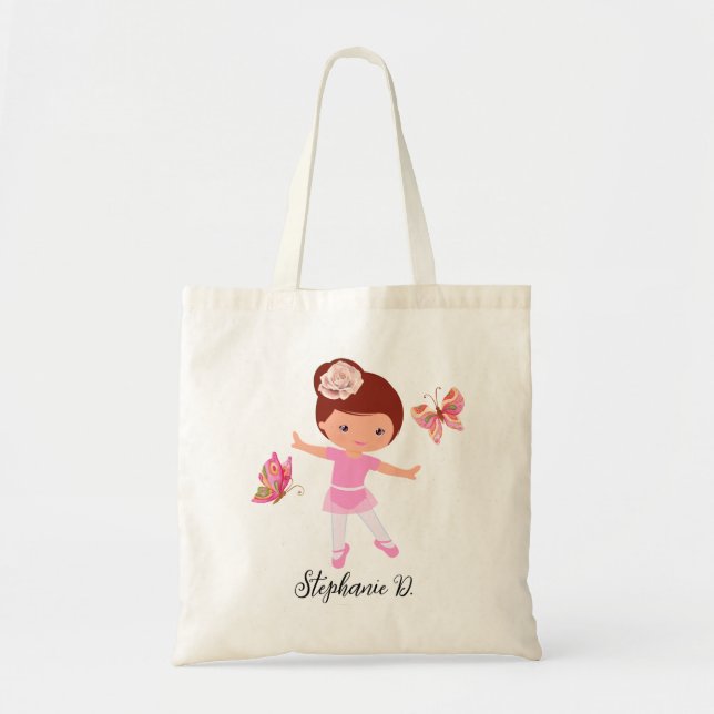 Bolso De Tela Amigos del Ballet Mariposa Tutu Ballerina Chica (Frente)