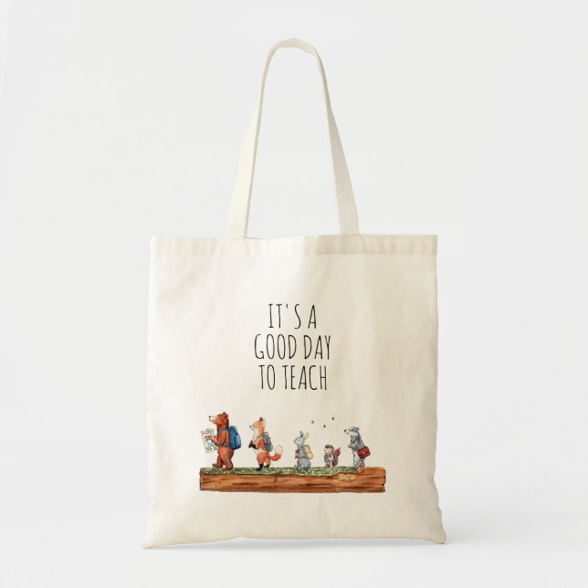 Bolso De Tela Amigos del bosque enseñan  (Frente)