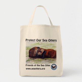Bolso De Tela Amigos del tote orgánico del algodón de la nutria
