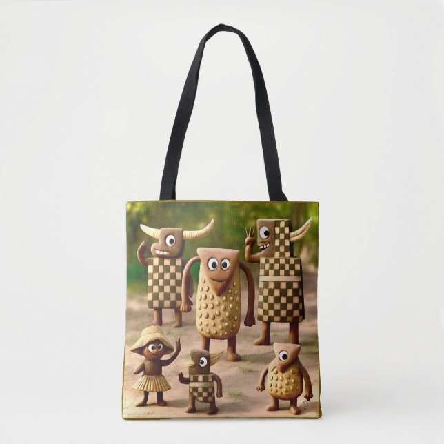 Bolso De Tela Amigos Extraños – Póster de Forest Checker y Dots  (Anverso)