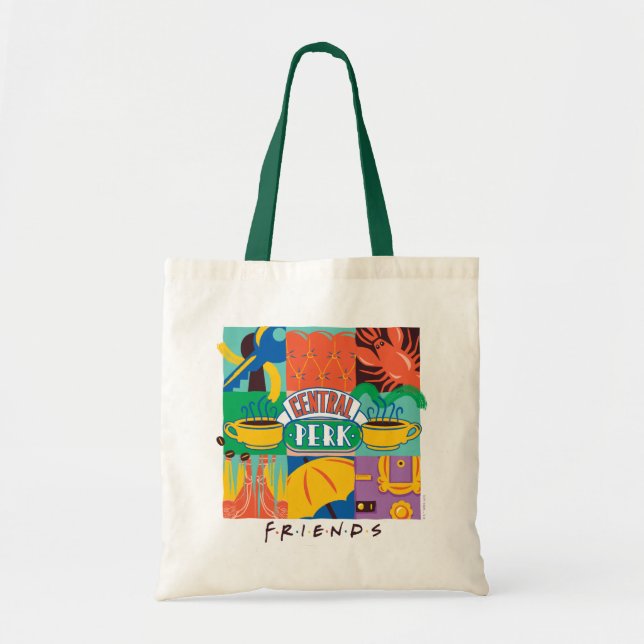 Bolso De Tela AMIGOS™ | Gráfico vibrante de Perk central (Frente)