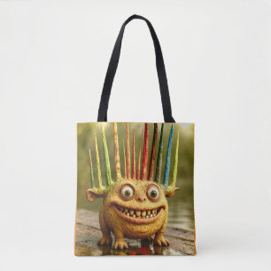 Bolso De Tela Amigos impares - tela de monstruo arcoiris arrecil