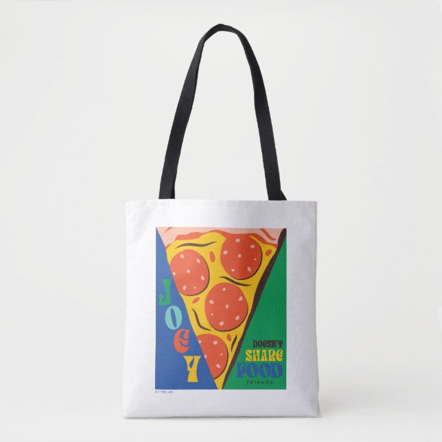 Bolso De Tela AMIGOS™ | Joey no comparte comida - Pizza Graphic (Anverso)