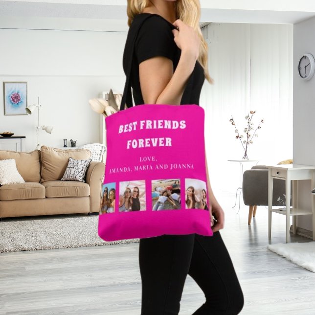 Bolso De Tela Amigos para siempre nombres de collage de fotos ro (Subido por el creador)