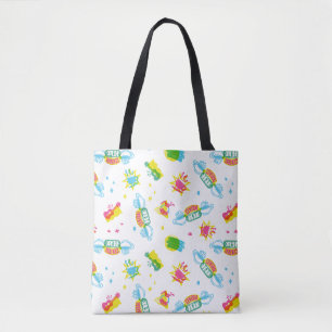 Bolso De Tela AMIGOS™   Patrón de Neón de Perk Central