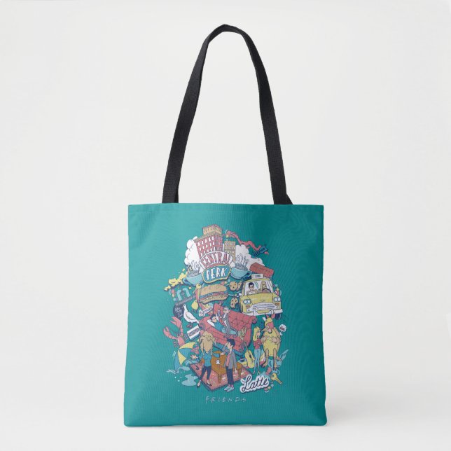 Bolso De Tela AMIGOS™ | Personalizado Collage (Anverso)