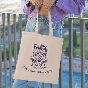 Bolso De Tela Amigos que Crucero Juntos Consejo Grupo de Vacacio