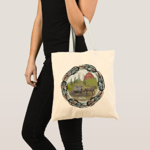 Bolso De Tela Amish Buggy Visitando el nombre personalizado de l