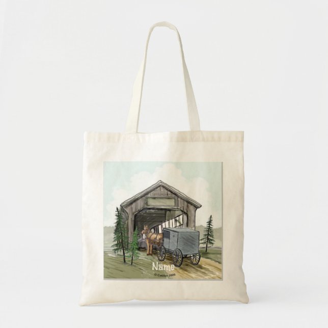 Bolso De Tela Amish Covered Bridge Tote Bag (Frente)