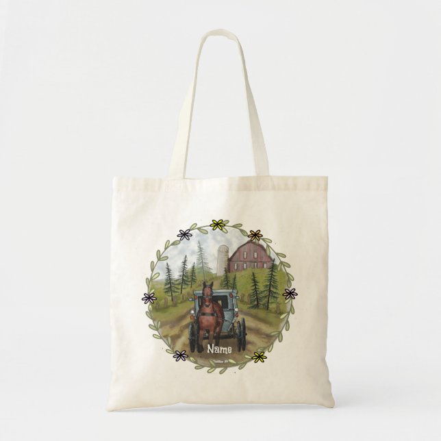 Bolso De Tela Amish Town Day Tote Bag (Frente)