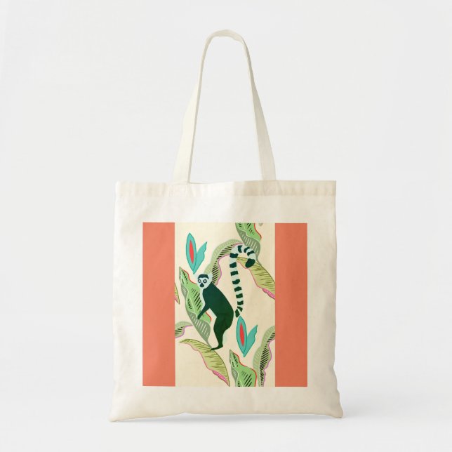 Bolso De Tela Amistad animal - Caras SOS Lémur -2 (Frente)