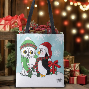 Bolso De Tela Amistad con las Lechuzas de Nieve