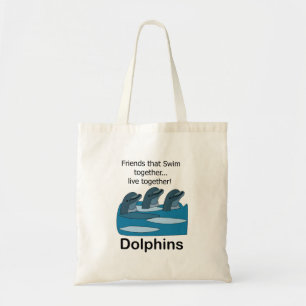 Bolso De Tela Amistad de delfines animales acuáticos