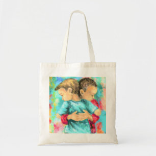 Bolso De Tela Amistad - Niños Abrazando - Paz Amor - Pintura