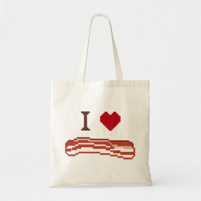 Bolso De Tela Amo a Bacon (Frente)
