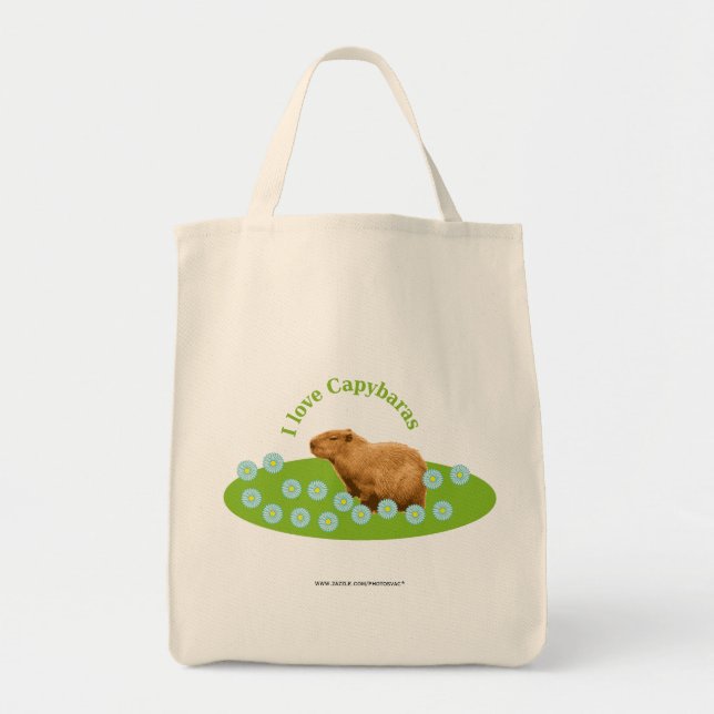 Bolso De Tela Amo a Capybaras (Frente)
