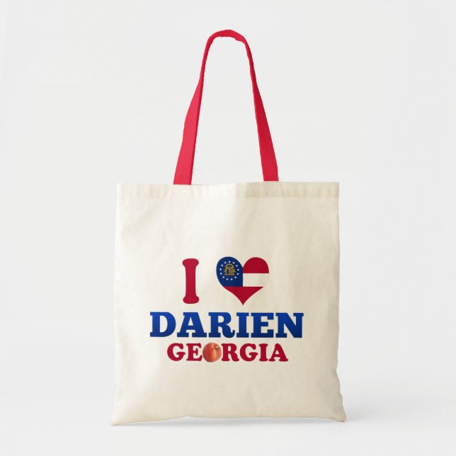 Bolso De Tela Amo a Darien, Georgia (Frente)