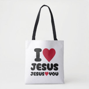 Bolso De Tela Amo a Jesús y Jesús te ama cristiano