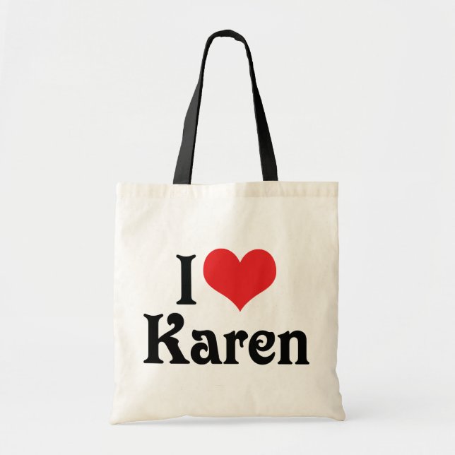 Bolso De Tela Amo a Karen (Frente)