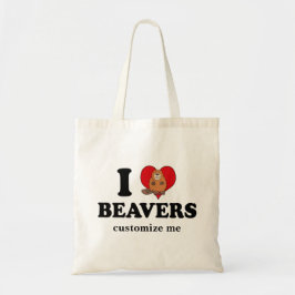 Bolso De Tela Amo a los Beavers Personalizado gracioso