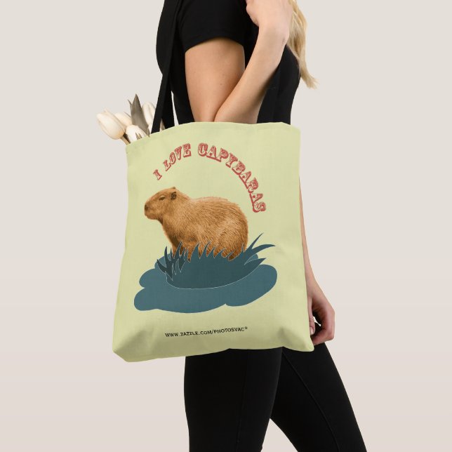 Bolso De Tela Amo a los carpinchos (Detalle)
