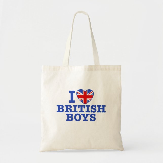 Bolso De Tela Amo a los chicos británicos (Frente)