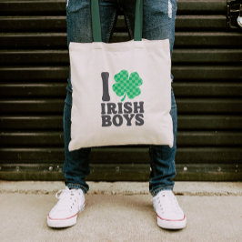 Bolso De Tela Amo a los chicos irlandeses Divertido Día de Shamr
