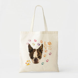 Bolso De Tela Amo a los Mascotas - Cachorro de manzana - Dibujo