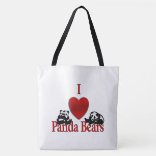 Bolso De Tela Amo a los osos panda