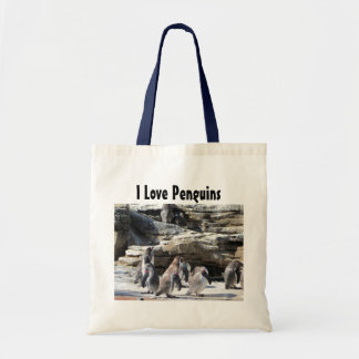 Bolso De Tela Amo a los pingüinos