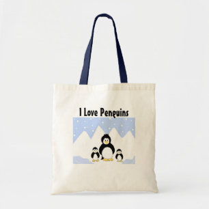 Bolso De Tela Amo a los pingüinos