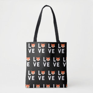 Bolso De Tela Amo a los zorros Cute Fox Zorro divertido Amo la c