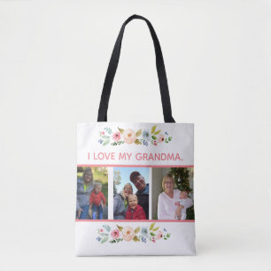 Bolso De Tela Amo a mi abuela con 3 fotos