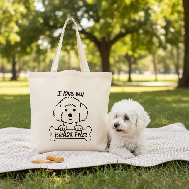 Bolso De Tela Amo a mi Amigo Bichon (Subido por el creador)