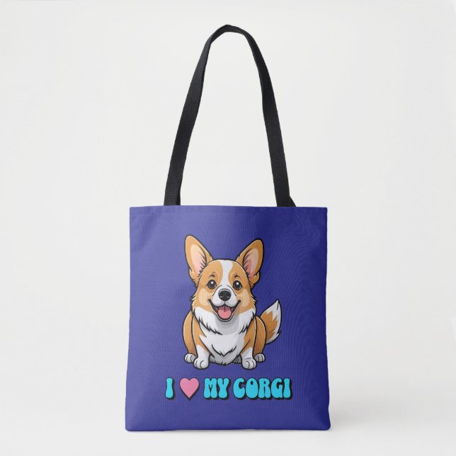 Bolso De Tela Amo a mi Corgi (Anverso)